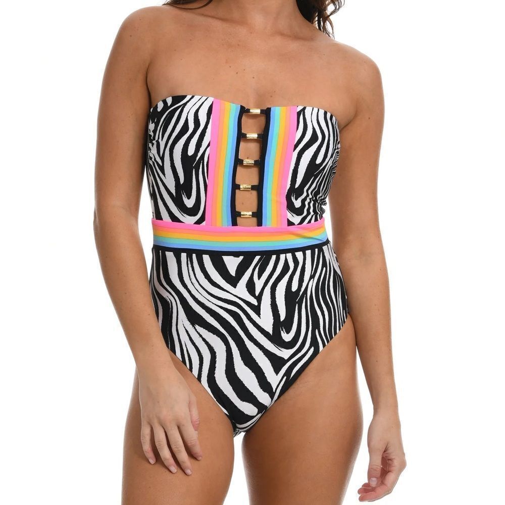 Sunshine 79 Psychedelic Zebra Bandeau One Piece